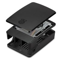 carcasa raspberry pi 5 con ventilador negra y gris