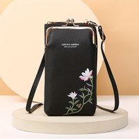 bolso de telefono celular bordado floral bolso cruzado de moda mini bolso de mano casual para mujer tarjetero y billetera