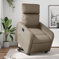 vidaxl sillon reclinable elevable cuero artificial color capuchino