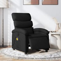 vidaxl sillon reclinable de masaje electrico tela negro