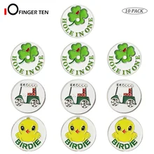 assorted patterns golf ball markers fits all magnetic golf tools value 10 pack alloy soft enamel technique