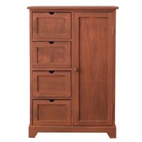 mueble de bano con 4 cajones y 1 puerta en madera marron