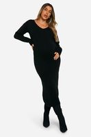 vestido premama maxi holgado de punto suave negro