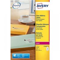 avery clear addressing labels laser 21 per sheet 635x381 l7560-25