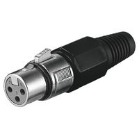 goobay conector xlr 3 pines hembra negro