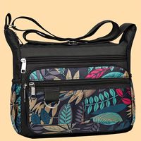 bolso bandolera pequeno de nylon estampado de hojas bolso de uso diario para mujeres bolso de hombro de viaje con multiples bolsillos