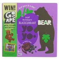 bear blackcurrant yoyo pure fruit rolls multipack - 5 x 20g