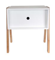 mesita de noche adhara blanco con un cajon de 453x35x44cm