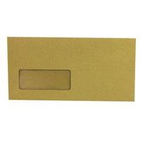 q-connect dl envelopes wallet window gummed 70gsm manilla 1000-kf3423