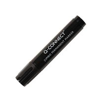 q-connect jumbo permanent marker pen chisel tip black pk 10 - kf00270