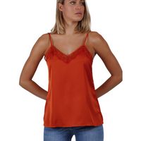 admas blusa camiseta de tirantes puntilla escote para mujer