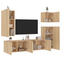 vidaxl muebles de tv de pared 5 pzas madera de ingenieria roble sonoma