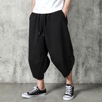 pantalones estilo hip hop con cordon pantalones anchos y cortos de pierna ancha para hombres casuales y vintage para primavera y verano