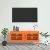 vidaxl mueble para tv de acero naranja 105x35x50 cm