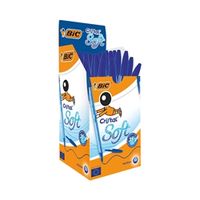 bic cristal soft ballpoint pen medium blue 50 pack