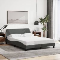 vidaxl estructura de cama sin colchon tela gris oscuro 140x200 cm