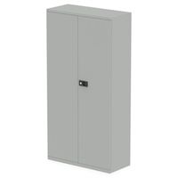 qube by bisley 1850mm 2-door cupboard goose grey with shelves