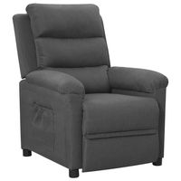 vidaxl sillon reclinable de tela gris oscuro