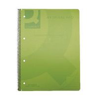 q-connect spiral bound polypropylene notebook 160 pages a4 green 5 pk