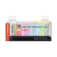 stabilo boss original highlighters desk set pastel pack 15 7015-02-5