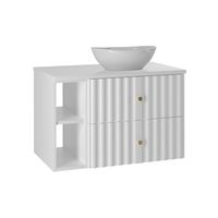 mueble lavabo 2 compartimientos estratificado blanco