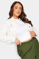 cazadora vaquera blanca corta con rotos mujer curvy y tallas grandes yours