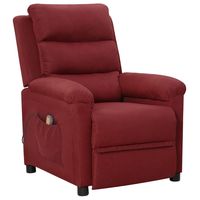 vidaxl sillon de masaje de tela rojo tinto