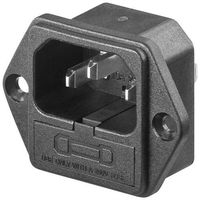 goobay conector de alimentacion c14 ac con fusible 63a negro