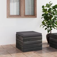 vidaxl otomana de palets para jardin con cojin madera de pino