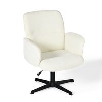 sillon de oficina con reposabrazos en tejido de rizo blanco