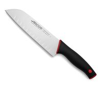 cuchillo santoku con alveolos de 180 mm mango negro rojo