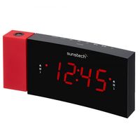 sunstech frdp3 radio despertador digital negrorojo