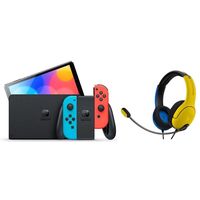 nintendo switch oled azul neonrojo neonpdp lvl40 auriculares gaming amarilloazul