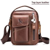 bolso de hombro cruzado de cuero genuino para hombres elegante resistente y deportivo