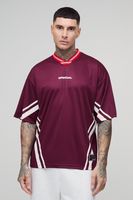 camiseta tall official oversize de malla con estampado de futbol rojo