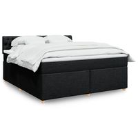 vidaxl cama box spring con colchon tela negro 180x200 cm