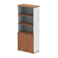 impulse 2000mm open shelves cupboard walnutwhite with walnut doors