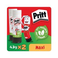 pritt stick glue stick 43g pack of 2 1485357