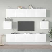 vidaxl set de muebles de tv 6 pzas madera contrachapada blanco brillo