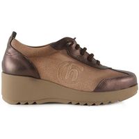 chamby zapatos zapatillas casual de piel marron con cuna para mujer