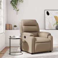 vidaxl sillon de masaje reclinable cuero sintetico color capuchino