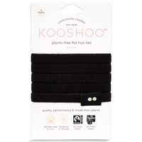 kooshoo plastic free hair ties - black - pack of 5