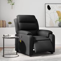 vidaxl sillon de masaje reclinable electrico cuero sintetico negro