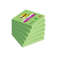 post-it super sticky notes 76x76mm 90 sheets green pack of 6