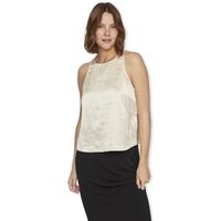 vila blusa top naomi sl - birch para mujer