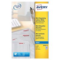 avery mini labels inkjet 189 per sheet 254x10mm white ref j8658rev-25