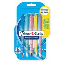 paper mate flexgrip ultra ballpoint pen medium black pack 5 2152934