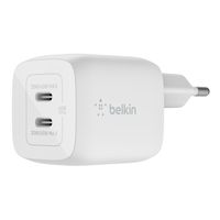 belkin cargador de pared usb-c gan doble con pps de 45 w blanco