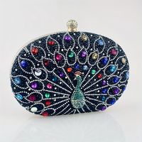 bolso de noche de pedreria de pavo real cartera de lujo con cuentas bolso de mano para vestido de mujer para boda fiesta baile - ideal para carnaval mardi gras y festivales de musica