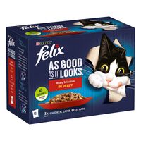 felix as good as it looks saver pack 48 x 100g - meaty selection in jelly